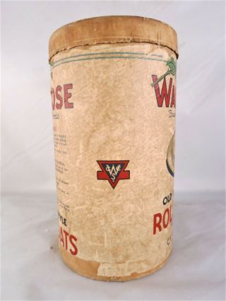 Rare 1930 ' s era Ward Rose Oats Cardboard Canister 1 lb 4 oz Vintage Decatur IL 4