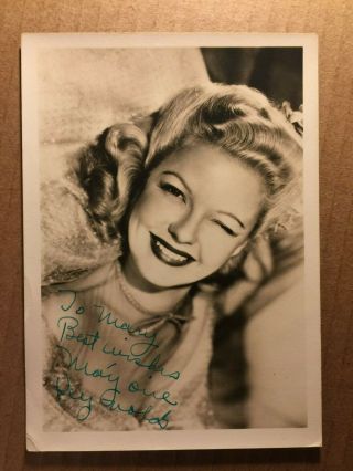Marjorie Reynolds Rare Early Vintage Autographed Photo 1940s