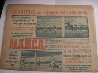 Rare Old 1950 Brazil Fifa Football World Cup Spanish 10 Page Newspaper July 2nd