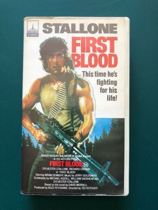 Stallone First Blood Vhs Cult Action Classic Rambo Thorn Emi Rare Cover 1982 S12