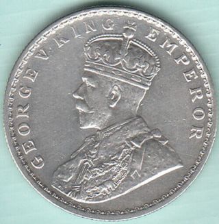 British India King George V 1914 Rupee Nr.  About Unc Silver Coin Ex.  Rare