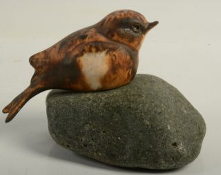 Rare Maigon Daga Studio Art Pottery Wren Bird Rock Figurine Sculpture