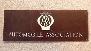 Very Rare Solid Brass Automobile Association Aa Badge Emblem Plaque Sign