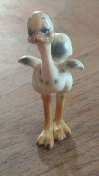 Vintage Josef Originals Ostrich Miniature Animal Ceramic Figurine Bird Rare