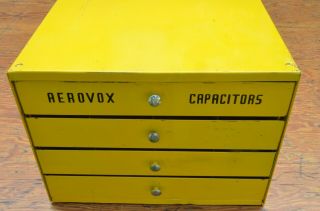 Rare Vintage 1950s - 60s Aerovox Capacitors Metal Display Cabinet.  2