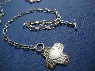 Grandmas Rare Cross Sterling Silver Big Chunky Necklace