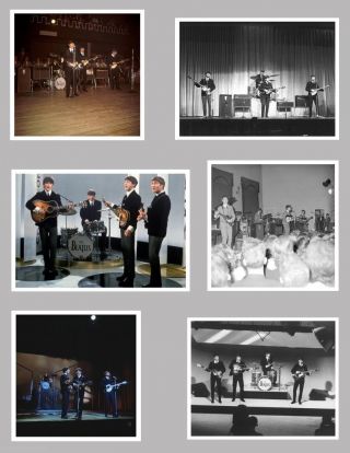 Beatles Live On Stage 1963,  Set Of 6 Rare Real Concert Photos,  John Lennon