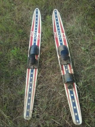 Evil Knievel,  Vintage,  Rare,  Collectable Stars And Stripes Water Skis