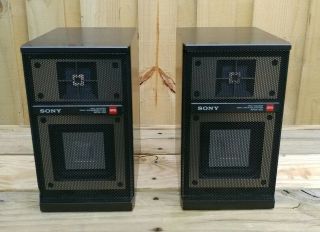 Sony Vintage Apm - 100 Woofer Two Way Bookshelf Speakers Rare