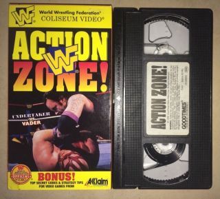 Wwf - Action Zone (vhs,  1996) Wwe Wcw Nwo Coliseum Video Rare Non Rental