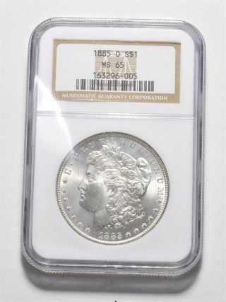 Ms65 1885 - O Morgan Silver Dollar Ngc Graded Rare In Choice Unc 057