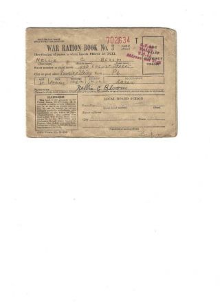 Wwii Ration Book Intact Signed Stamped Collectible Rare