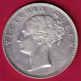 British India - 1840 - Victoria Queen - One Rupee - Rare Silver Coin Bw1