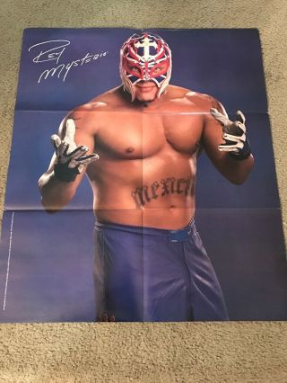 Vintage Wwf Rey Mysterio 2 - Sided Poster 22x24 Lucha Libre Wwe Wcw Rare