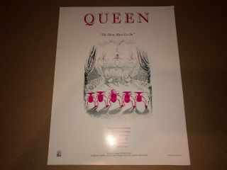 Queen Rare The Show Must Go On Ad Poster Innuendo Freddie Mercury Brian May