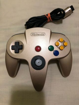 Authentic Nintendo 64 N64 Gold Official Controller Oem Rare Colored Game Pad