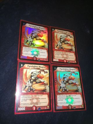 4x 2005 Duel Masters Pyrofighter Magnus Holo Rare