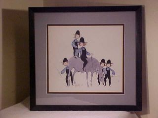Rare P.  Buckley Moss " Five On A Pony " 1981 359/1000 Framed