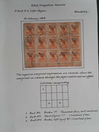 Rare 1948 Australia Blk 15x1/2d Orange B.  C.  O.  F.  Japan O/p Stamps Varieties
