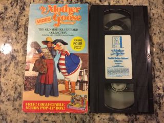 The Mother Goose Video Treasury Volume 4 Four Rare Pop - Up Book Box Vhs Kids Fun