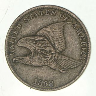 Crisp - 1858 - Flying Eagle United States Cent - Rare 015