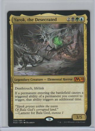 Magic The Gathering Core 2020 Mythic Rare Yarok,  The Desecrated 220/280 Np/nm