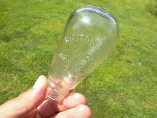 Vintage Santa Ana Ca Glass Candy Container Rare Figural Edison Light Bulb Bottle