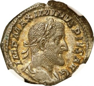 Roman Empire.  Maximinus I (235 - 238).  Denar Ngc Ch Au - Rare