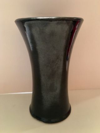 Rare / Black 7 " Art Deco Bauer Pottery Carnation Vase By Matt Carlton,  1330 