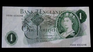 Very Rare Error 1970s Missing Cashier & Signature From £1 Pound Banknote