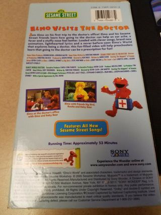 Sesame Street Elmo Visits The Doctor Vhs - - VERY RARE VINTAGE - SHIPS N 24 HRS 2