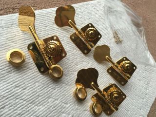 Rare Vintage Fender Precision Jazz Bass Gold Tuners Tuning Pegs 1975 - 1982