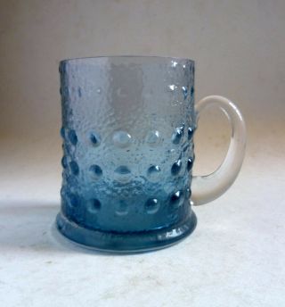 Wedgwood Glass Rare Blue Textured Tankard.  Ronald Stennett - Willson C.  1970