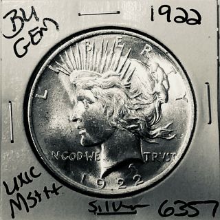 1922 P Bu Gem Peace Silver Dollar Unc Ms,  U.  S.  Rare Coin 6357