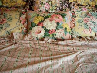 Rare Ralph Lauren Lillian Chintz Floral Stripe Ruffle Standard Pillowcase Evelyn 6
