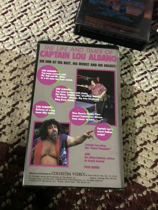 THE LIFE AND TIMES OF CAPTAIN LOU ALBANO WWE WWF WCW RARE OOP VHS BIG BOX SLIP 3