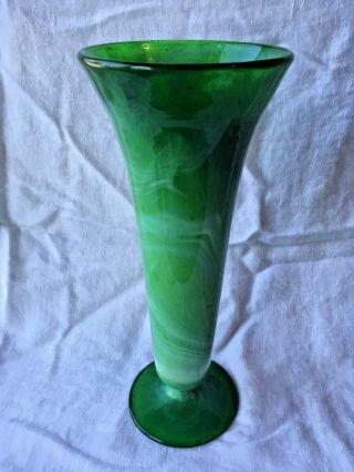 Tiffin Nile Green Glass Vase 11.  5 " Opaque Slag Glass Rare