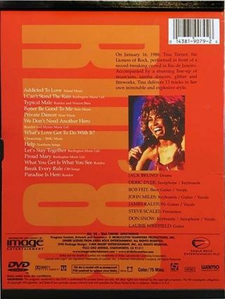 TINA TURNER • LIVE IN RIO ' 88 • DVD • LIKE RARE 3
