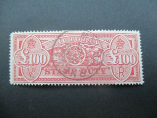Victoria Stamps: £100 Stamp Duty Cto - Rare (d18)