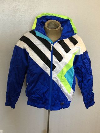 Vintage Tyrolia By Head Ski Jacket Sz 8 Color Block Neon Color 80 