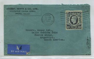 Uk To Argentina 1940 Rare Alone Stamp Airmail Cover Wwii Gb 24951