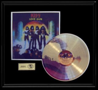 Kiss Love Gun 3d Lenticular Rare Gold Record Platinum Disc Album Rare Lp Frame