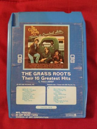 The Grassroots 16 Greatest Hits Quadraphonic 8 - Track Tape Rare Quad 8