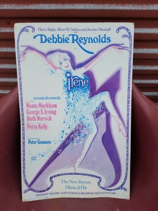 1973 Nyc Broadway Poster Irene Debbie Reynolds Musical Tacker / Rare