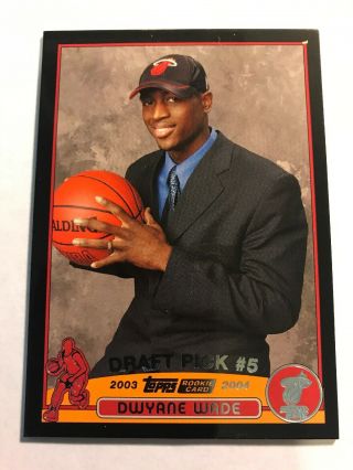 Dwyane Wade Rc 2003 - 04 Topps Rookie Card Black Ed 109/500 Rare Miami Hear Sp