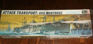 Rare 1971 Revell Attack Transport Uss Montrose Model Kit