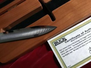 BUCK KNIFE LIMITED EDITION 976 HERITAGE FILE DAGGER BUFFALO HORN 138/500 RARE NR 11