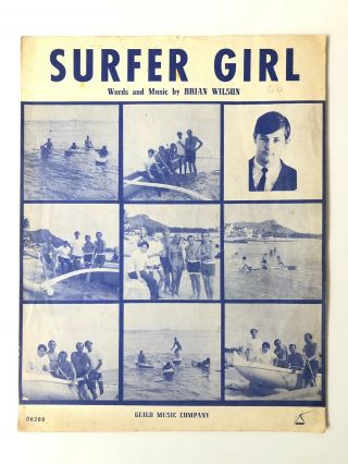 Rare " Surfer Girl " Sheet Music By Brian Wilson,  1962,  Beach Boys