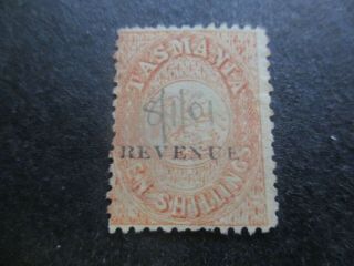Tasmania Stamps: Revenue Overprint - Seldom Seen - Rare (f40)