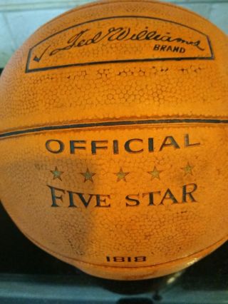 Rare " Ted Williams " Official " Five Star " Basketball